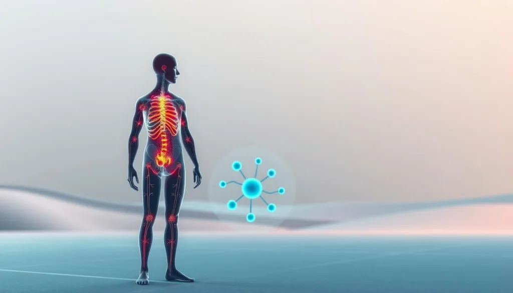 A sleek and modern illustration depicting the latest advancements in ketogenic diet optimization. In the foreground, a translucent human body silhouette glows with vibrant colors, representing the metabolic processes and energy flow within. The middle ground showcases a stylized molecular structure, symbolizing the intricate biochemical mechanisms at play. In the background, a minimalist landscape featuring clean lines and geometric shapes creates a sense of balance and harmony. Soft, directional lighting casts subtle shadows, highlighting the three-dimensional depth. The overall aesthetic is both scientifically accurate and visually striking, conveying the health benefits and sophisticated nature of the ketogenic approach. A sleek and modern illustration depicting the latest advancements in ketogenic diet optimization. In the foreground, a translucent human body silhouette glows with vibrant colors, representing the metabolic processes and energy flow within. The middle ground showcases a stylized molecular structure, symbolizing the intricate biochemical mechanisms at play. In the background, a minimalist landscape featuring clean lines and geometric shapes creates a sense of balance and harmony. Soft, directional lighting casts subtle shadows, highlighting the three-dimensional depth. The overall aesthetic is both scientifically accurate and visually striking, conveying the health benefits and sophisticated nature of the ketogenic approach.