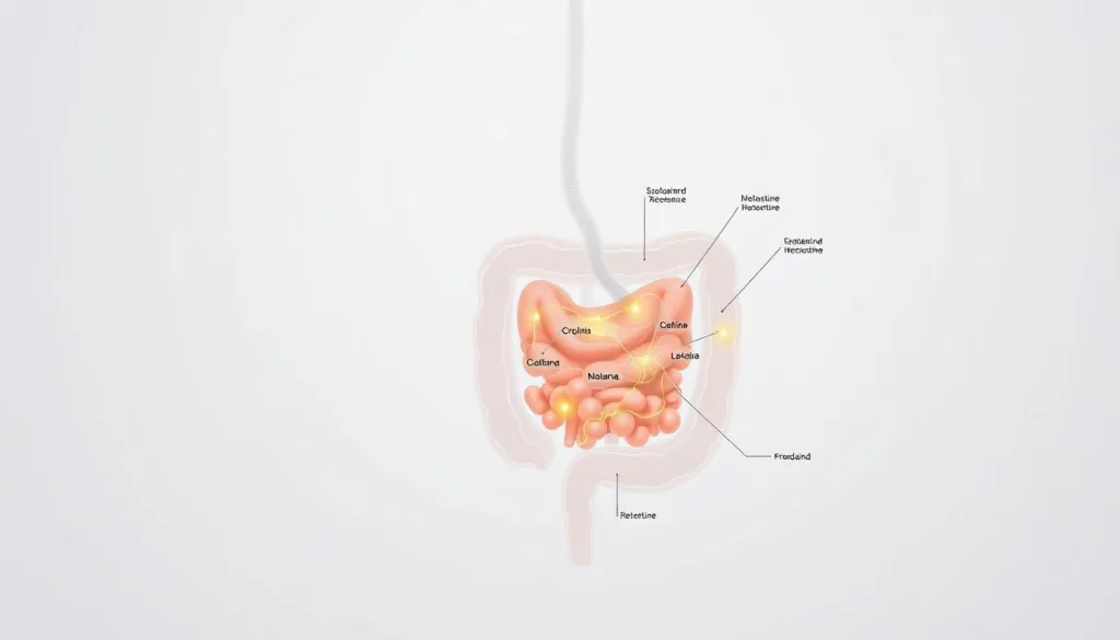 Intricate cross-section diagram showcasing the complex mechanisms of histamine intolerance. A detailed, anatomical illustration on a clean, minimalist background. Highlighted pathways illustrate the metabolic processes involved, with key structures and organs clearly labeled. Rendered in a scientific, yet accessible style to aid in understanding this condition. Crisp, high-resolution details with a sense of depth and dimensionality. Masterfully composed to visually communicate the nuances of histamine intolerance.