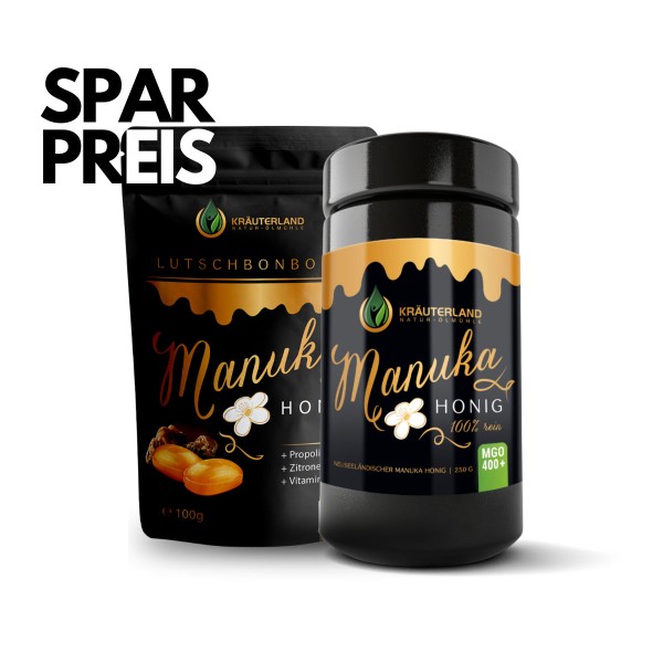 Kräuterland Set Manuka Honig MGO 400+ 250g & Bonbons 100g