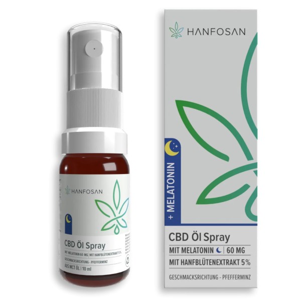 Hanfosan CBD Premium Öl Spray 5 % mit Melatonin · 10 ml