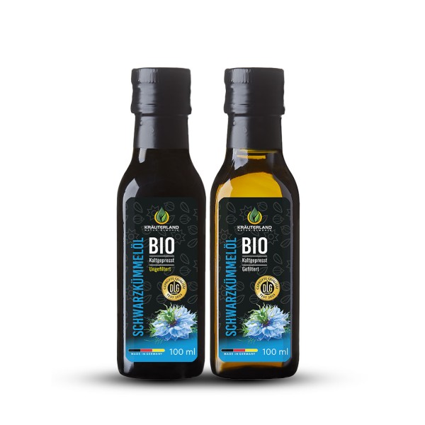 Set Kräuterland Bio Schwarzkümmelöl gefiltert & ungefiltert 100 ml
