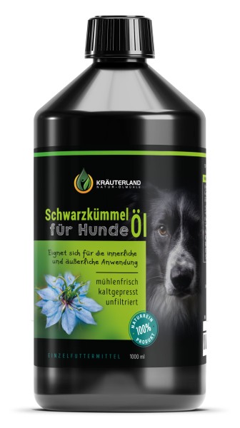Kräuterland Schwarzkümmelöl für Hunde 1000 ml