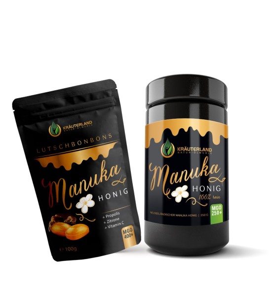 Kräuterland Set Manuka Honig MGO 250+ 250g & Bonbons 100g