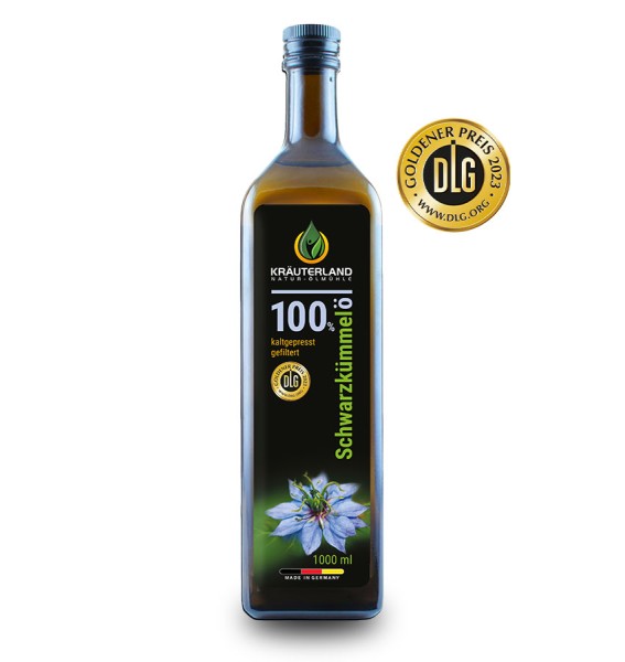 Kräuterland Bio Schwarzkümmelöl gefiltert 1 Liter