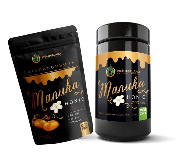 Set Manuka Honig MGO 550+ 250g und Bonbons 100g